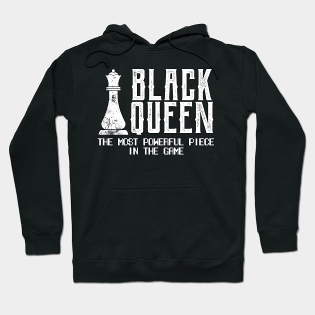 Black Queen Most Powerful Chess African American Gift Hoodie by threefngrs